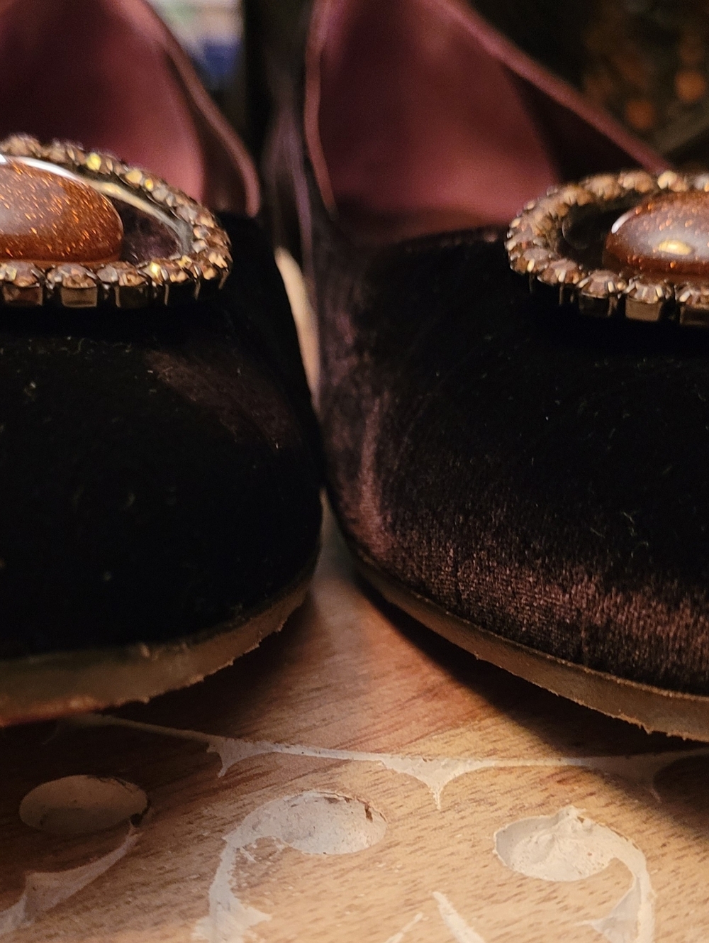 VIA SPIGA VELVET Ballet Flats SHOES GORGEOUS ITALY Y2K $189 Embellished 7.5 - Picture 5 of 10
